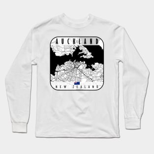 Auckland Map New Zealand Long Sleeve T-Shirt